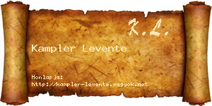 Kampler Levente névjegykártya